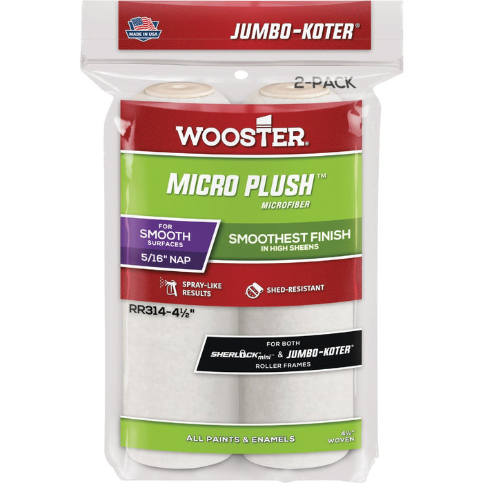 Wooster Jumbo-Koter 4.5 In. x 5/16 In. Micro Plush Mini Microfiber Roller Cover (2-Pack)
