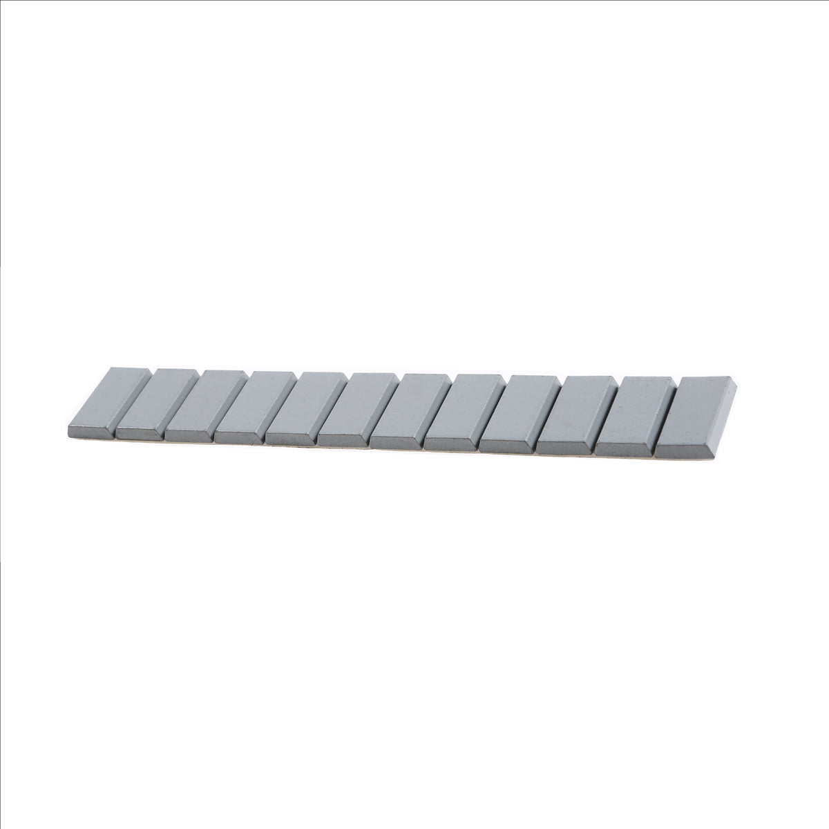 StickPro™ Steel Adhesive wheel weights. 0.25 oz segments grouped in 3 oz strips, 30 strips per box, standard adhesive