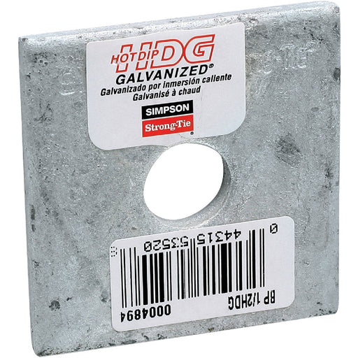 Simpson Strong-Tie 1/2 in. x 2 in. x 3/16 in. Steel Hot Dipped Galvanized Bearing Plate
