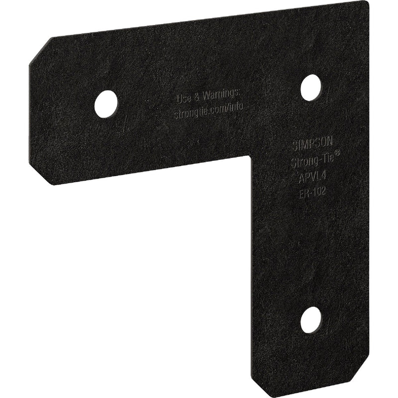 Simpson Strong-Tie Outdoor Accents Avant Collection 4 In. x 4 In. ZMAX Black Powder-Coated L Strap
