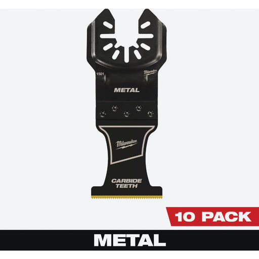 Milwaukee OPEN-LOK 1-3/8 In. Titanium Enhanced Carbide Metal Cutting Oscillating Blade (10-Pack)