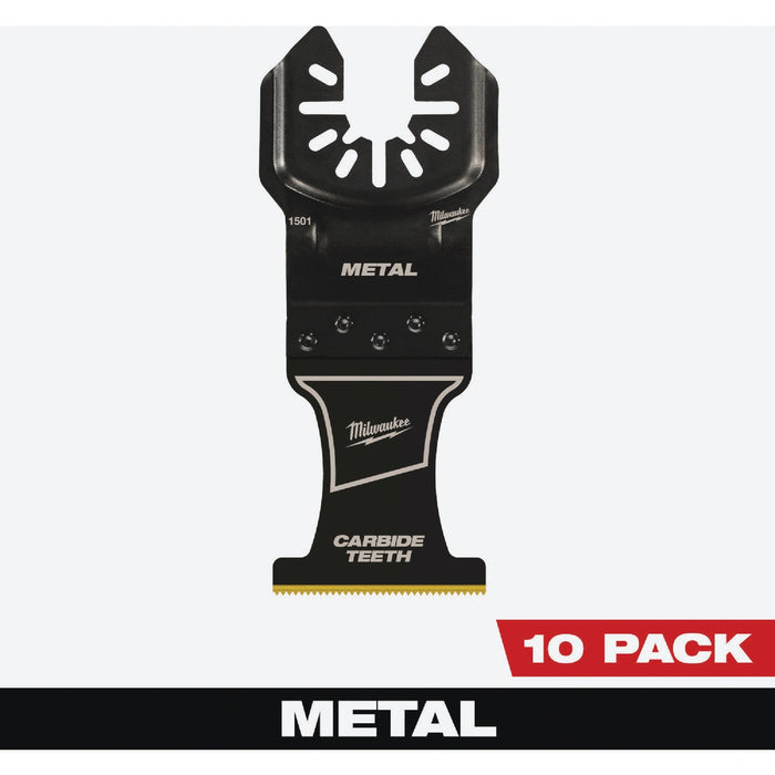 Milwaukee OPEN-LOK 1-3/8 In. Titanium Enhanced Carbide Metal Cutting Oscillating Blade (10-Pack)