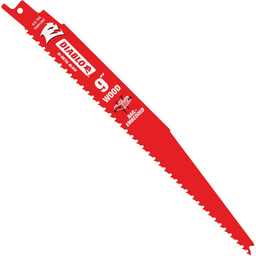 Diablo Demo Demon 9 In. 4/6 TPI Bi-Metal Nail-Embedded Wood Reciprocating Saw Blade (5-Pack)