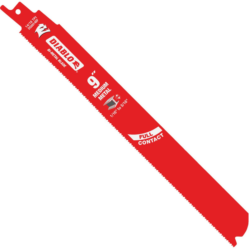 Diablo 9 In. 14/18 TPI Bi-Metal Medium Metal Reciprocating Saw Blade (5-Pack)