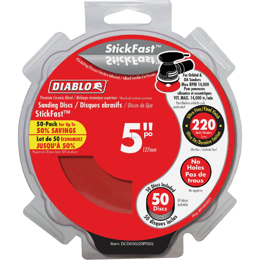 Diablo StickFast 5 In. 220 Grit Sanding Disc (50-Pack)