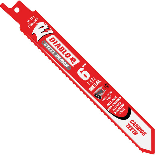 Diablo Steel Demon 6 In. 20 TPI Carbide Thin Metal Reciprocating Saw Blade