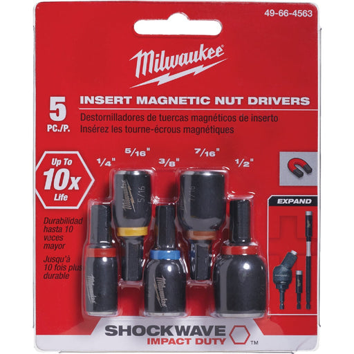 Milwaukee SHOCKWAVE 5-Piece Impact Magnetic Nutdriver Bit Set