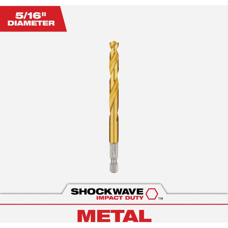 Milwaukee SHOCKWAVE Impact Duty 5/16 In. Titanium Hex Shank Drill Bit