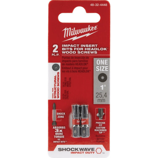 Milwaukee SHOCKWAVE HeadLOK Insert Impact Screwdriver Bit (2-Pack)