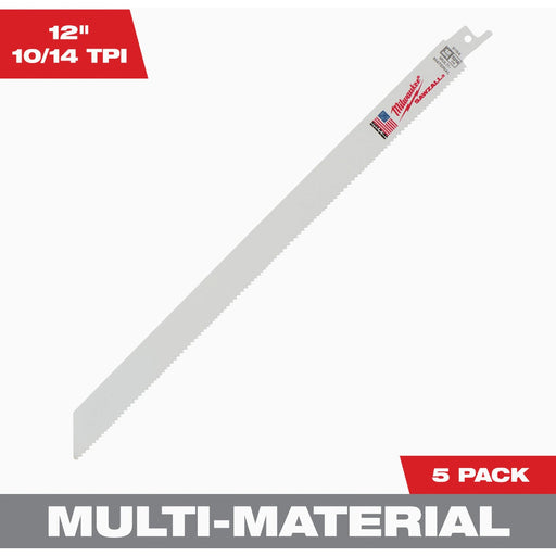 Milwaukee SAWZALL 8 In. 8/12 TPI Multi-Material Reciprocating Saw Blade (25-Pack)