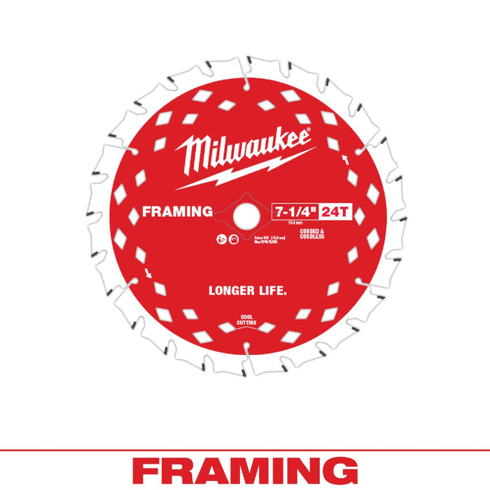 Milwaukee 7-1/4 In. 24-Tooth Framing Circular Saw Blade