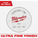Milwaukee 7-1/4 In. 60-Tooth Ultra Fine Finish Circular Saw Blade