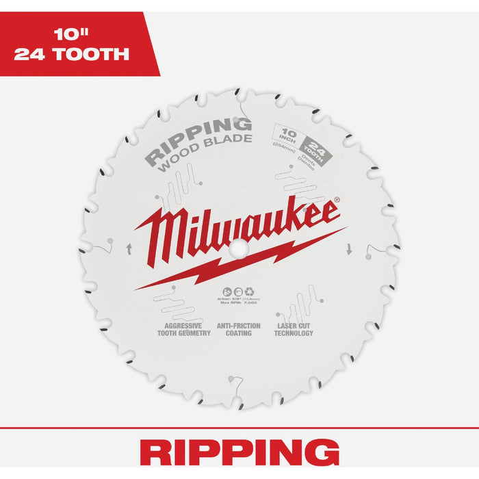 Milwaukee 10 In. 24-Tooth Ripping Circular Saw Blade