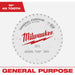 Milwaukee 10 In. 40-Tooth General Purpose Circular Saw Blade