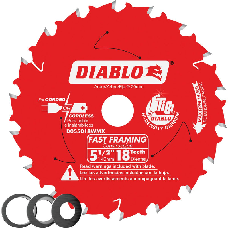 Diablo 5-1/2 In. 18-Tooth Fast Framing Circular Saw Blade