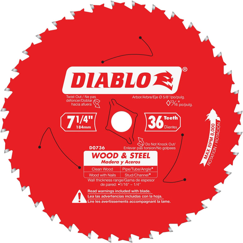 Diablo 7-1/4 In. 36-Tooth Circular Saw Blade