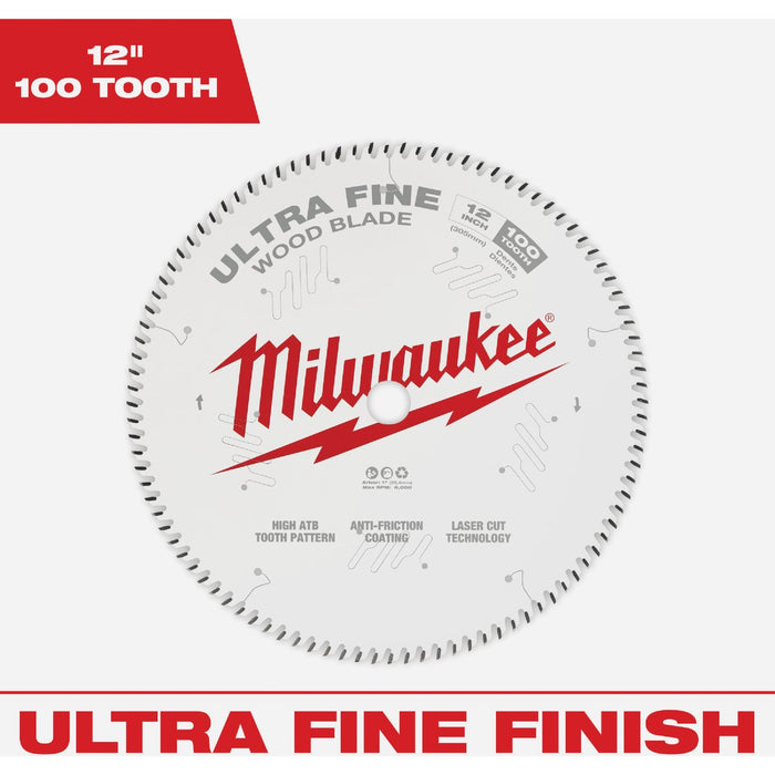 Milwaukee 12 In. 100-Tooth Ultra Fine Finish Circular Saw Blade
