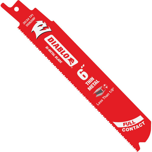Diablo  6 In. 20/24 TPI Bi-Metal Thin Metal Reciprocating Saw Blade (5-Pack)
