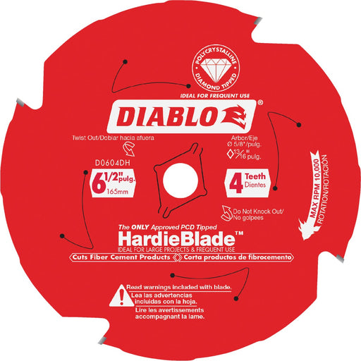 Diablo HardieBlade 6-1/2 In. 4-Tooth PCD Fiber Cement Circular Saw Blade