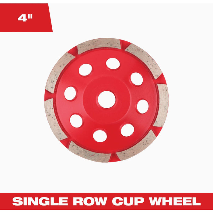 Milwaukee 4 In. Single Row Diamond Cup Wheel