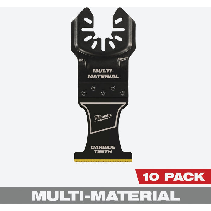 Milwaukee OPEN-LOK 1-3/8 In. Titanium-Enhanced Carbide Extreme Materials Oscillating Blade (10-Pack)