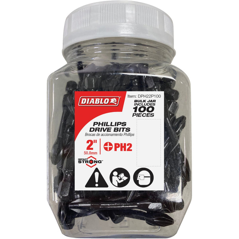 Diablo #2 Phillips 2 In. Power Impact Screwdriver Bit (100-Pack)