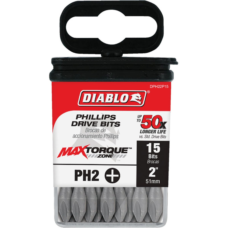 Diablo #2 Phillips 2 In. Power Impact Screwdriver Bit (15-Pack)