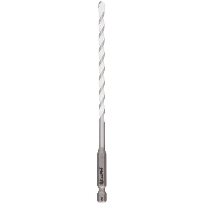 Milwaukee SHOCKWAVE 3/16 In. x 6 In. Impact Duty Carbide Multi-Material Hex Shank Drill Bit