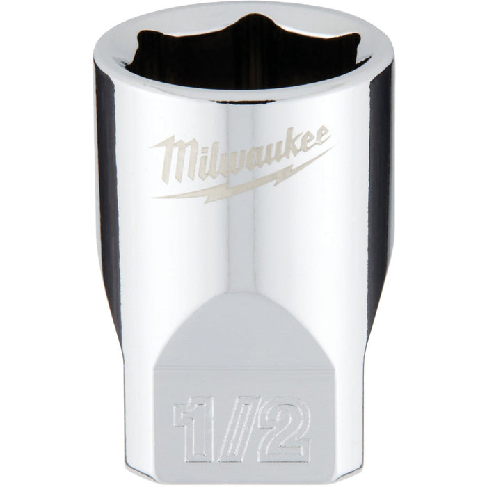 Milwaukee 1/4 In. Drive 1/2 In. 6-Point Shallow Standard Socket with FOUR FLAT Sides