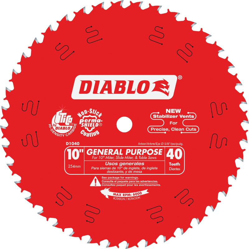 Diablo 10 In. 40-Tooth General Purpose Circular Saw Blade