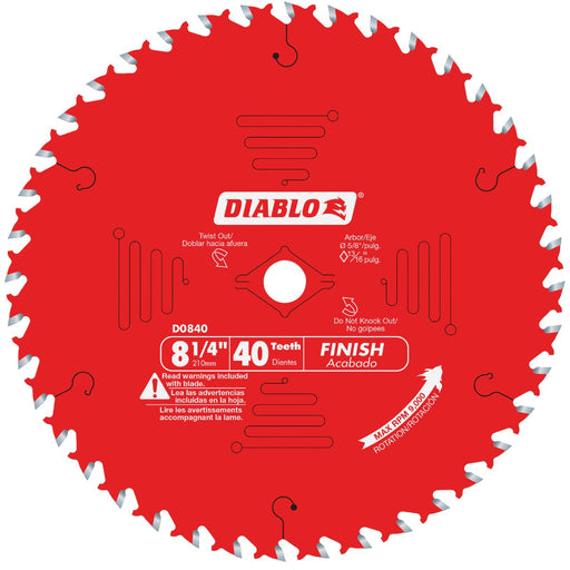 Diablo 8-1/4 In. 40-Tooth Finish Circular Saw Blade