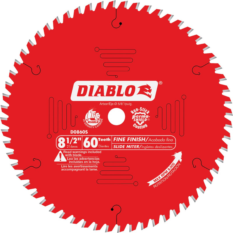 Diablo 8-1/2 In. 60-Tooth Fine Finish Circular Saw Blade