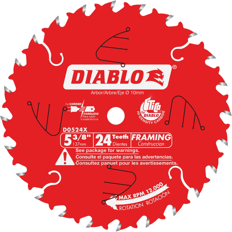 Diablo 5-3/8 In. 24-Tooth Framing Circular Saw Blade