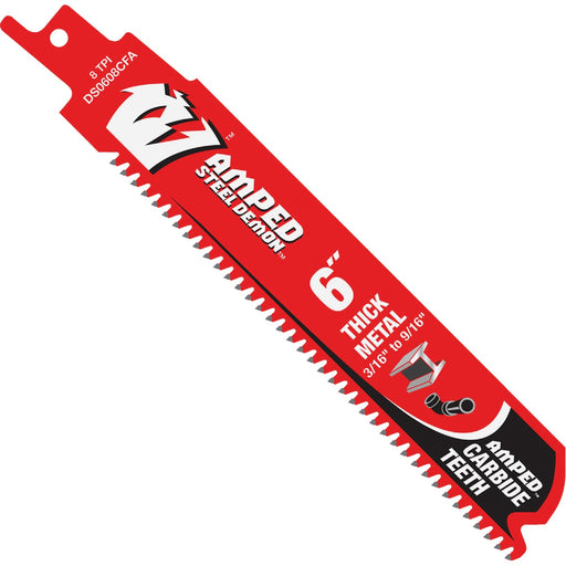 Diablo Steel Demon AMPED 6 In. 8 TPI Thick Metal Demolition Reciprocating Saw Blade (3-Pack)