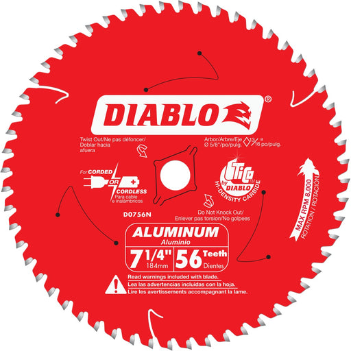 Diablo 7-1/4 In. 56-Tooth Aluminum Circular Saw Blade, Bulk