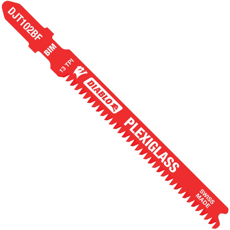 Diablo T-Shank 3-5/8 In. x 13 TPI Bi-Metal Jig Saw Blade for Plexiglass (5-Pack)
