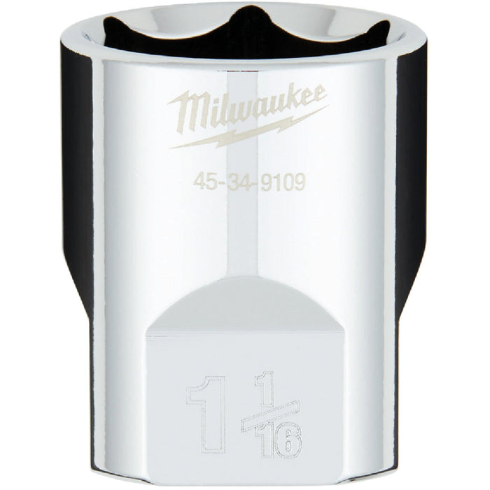 Milwaukee 1/2 In. Drive 1-1/16 In. 6-Point Shallow Standard Socket with FOUR FLAT Sides