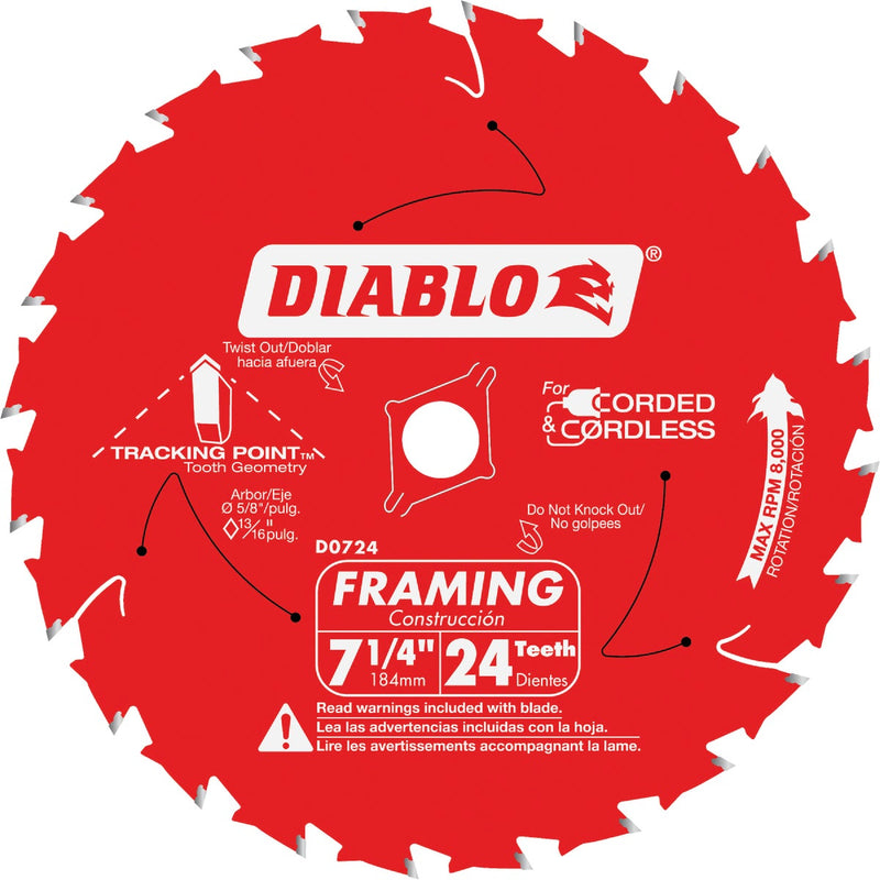 Diablo 7-1/4 In. 24-Tooth Framing Circular Saw Blade (3-Pack)