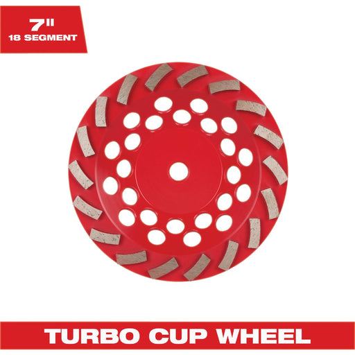 Milwaukee DIAMOND MAX 7 In. Segmented Turbo Rim Diamond Cup Wheel