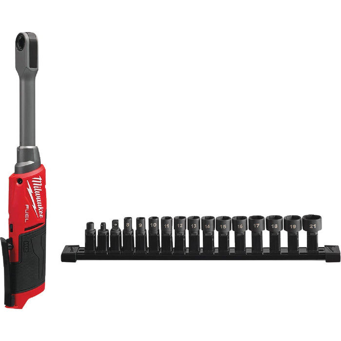 Milwaukee M12 FUEL INSIDER Brushless 1/4 In. to 3/8 In. Extended Reach Cordless Box Ratchet (Tool Only)