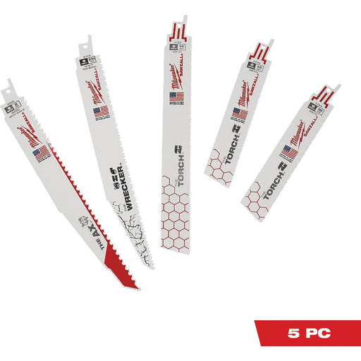 Milwaukee SAWZALL Demolition Reciprocating Saw Blade Set (5-Piece)