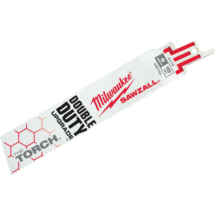 Milwaukee SAWZALL The TORCH 6 In. 10 TPI Metal Demolition Reciprocating Saw Blade (5-Pack)