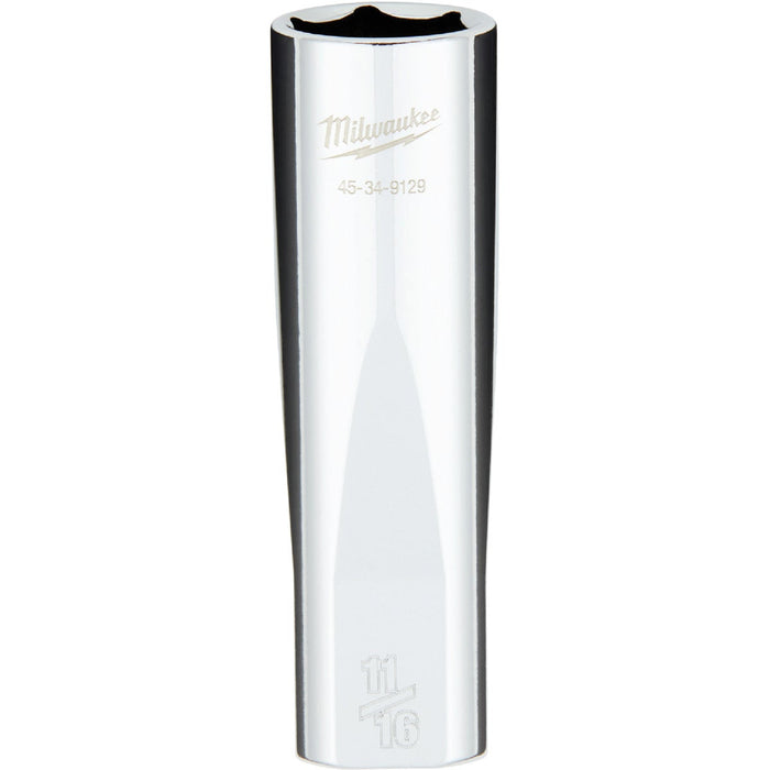 Milwaukee 1/2 In. Drive 11/16 In. 6-Point Deep Standard Socket with FOUR FLAT Sides