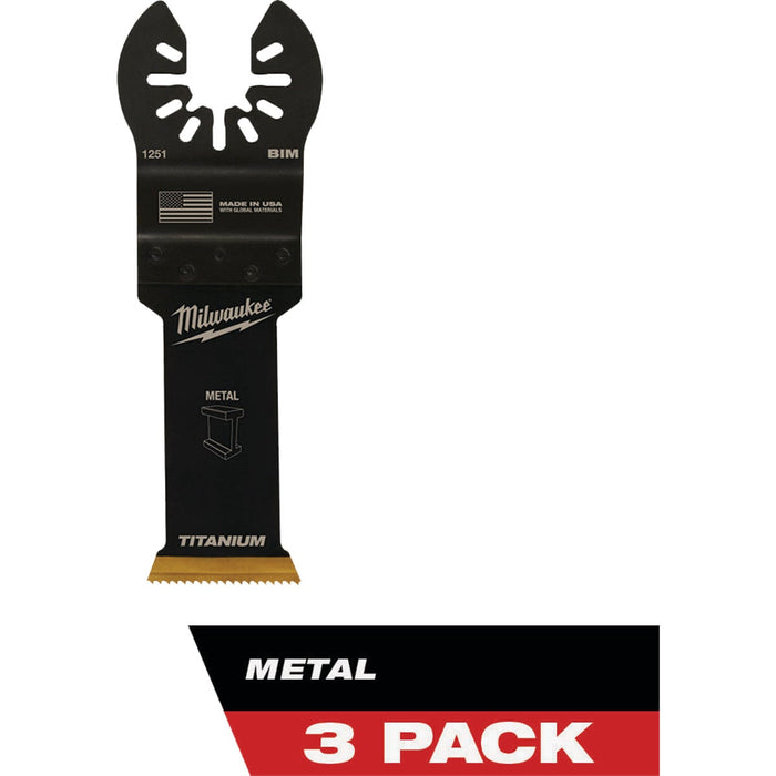 Milwaukee OPEN-LOK 1-1/8 In. Titanium Enhanced Bi-Metal Oscillating Blade (3-Pack)