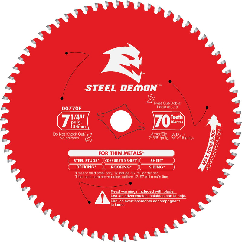 Diablo Steel Demon 7-1/4 In. 70-Tooth Thin Metal Circular Saw Blade