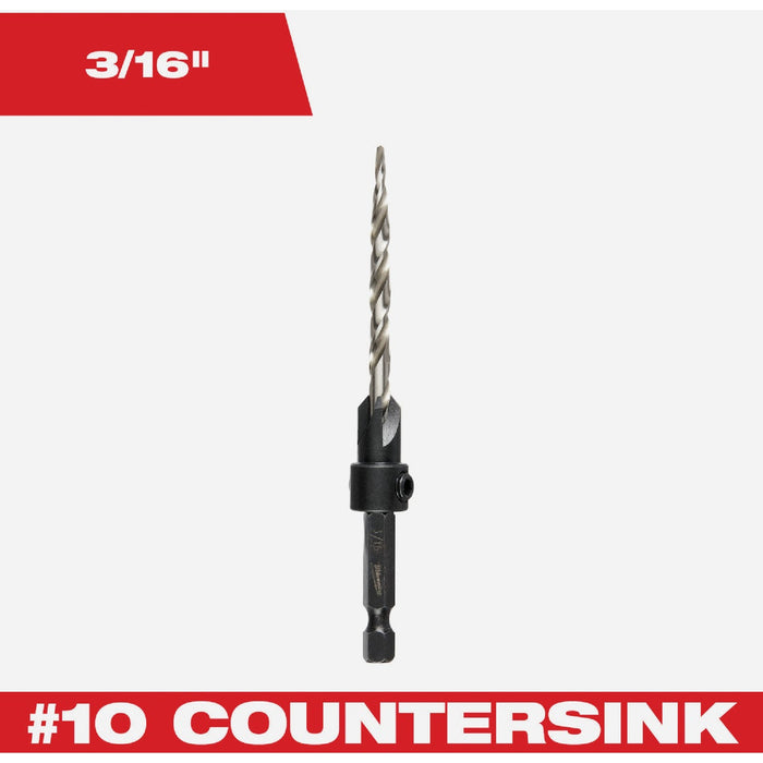 Milwaukee #10 - 3/16 In. High Speed Steel Countersink Bit
