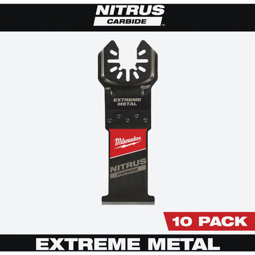 Milwaukee NITRUS CARBIDE 1-3/8 In. Extreme Metal Universal Fit OPEN-LOK Oscillating Blade (10-Pack)