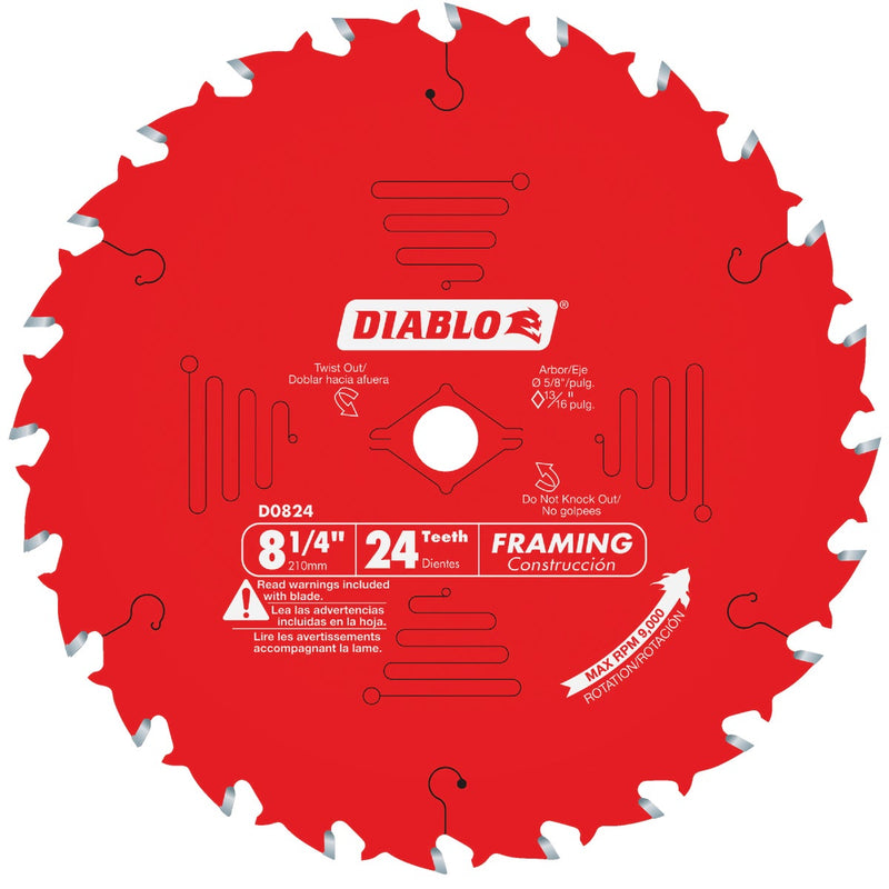 Diablo 8-1/4 In. 24-Tooth Framing Circular Saw Blade