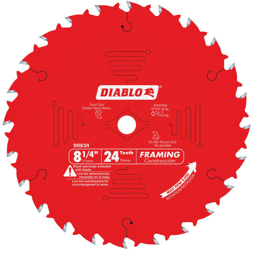 Diablo 8-1/4 In. 24-Tooth Framing Circular Saw Blade