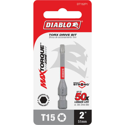 Diablo T15 TORX 2 In. Power Impact Screwdriver Bit